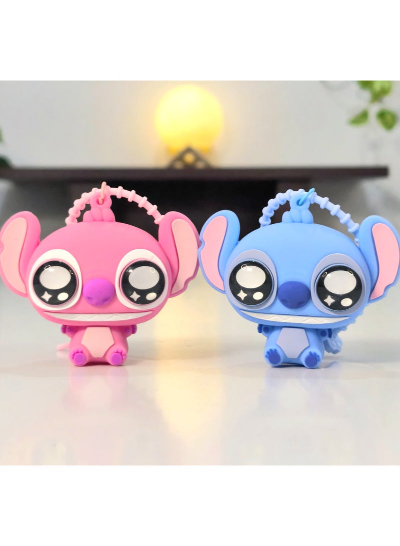 STITCH Blue Stitch Rubber Keychain with Pop-Out Eyes – Squeeze Stress Relief Keychain - Image 3